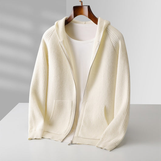 Cardigan con Capucha de Lana Gruesa para Hombre - Corte Holgado y Casual - Image 3