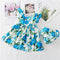 Vestido Infantil de Algodón con Volantes y Estampado Floral