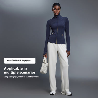 Chaqueta Deportiva Impermeable con Cuello Alto para Yoga y Running - Image 3
