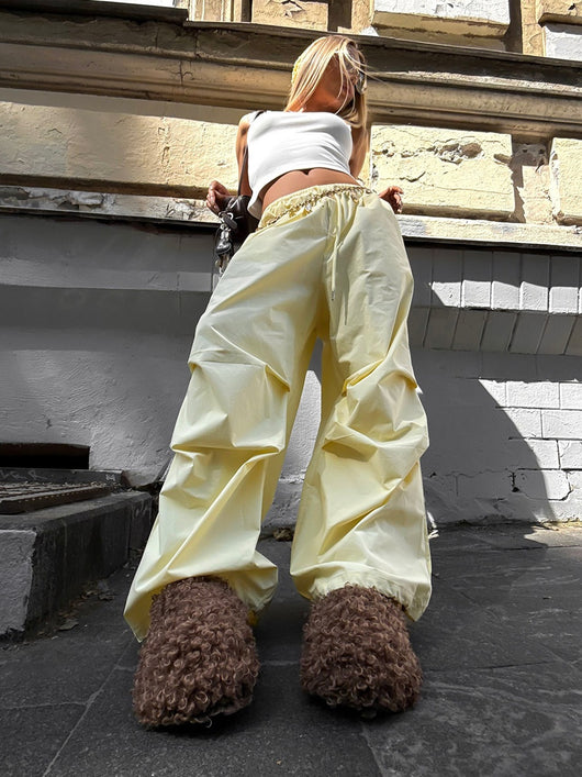 Pantalones Casuales Sueltos con Cordón Ajustable - Poliéster Liso para Mujer - Image 28