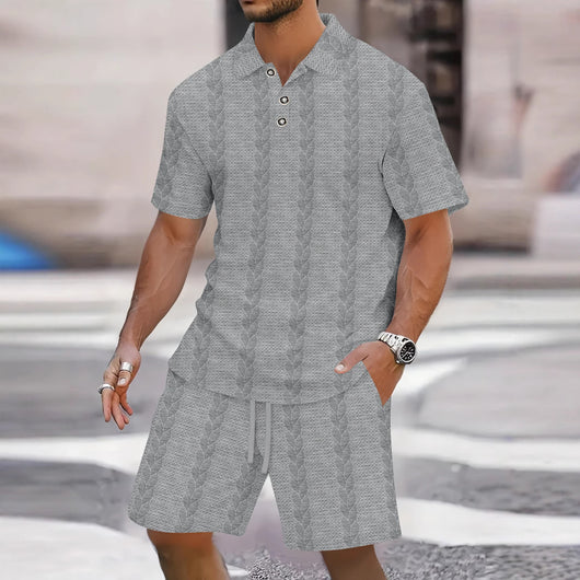 Conjunto Deportivo Masculino con Cuello de Solapa y Shorts - Image 8