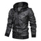 Chaqueta de Cuero PU Lavable para Hombre con Forro Removible
