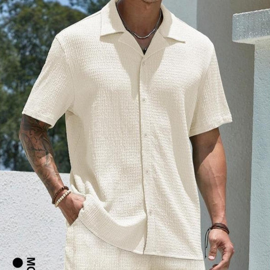 Conjunto Deportivo Hombre: Camisa y Shorts de Color Sólido