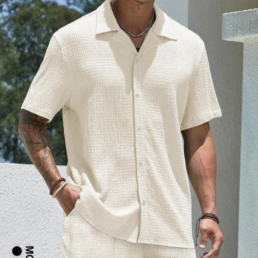 Conjunto Deportivo Hombre: Camisa y Shorts de Color Sólido