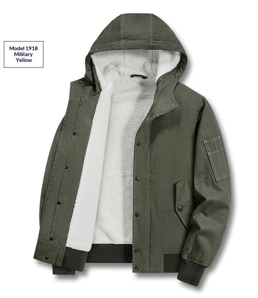 Abrigo de Algodón Cálido para Hombre con Cuello de Piel - Image 13