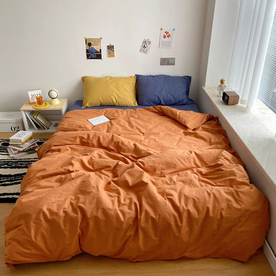Juego de Cama Algodón Puro Lavado Estilo Japonés - Funda Nórdica y Sábanas Lisos - Image 16