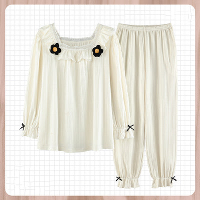 Pijamas Cómodos Estilo Coreano para Mujer - Algodón Puro Manga Larga Primavera Otoño - Image 17