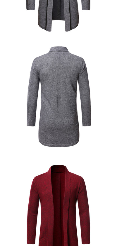 Cardigan Suéter Tejido Tipo Trench Coat para Otoño - Image 9