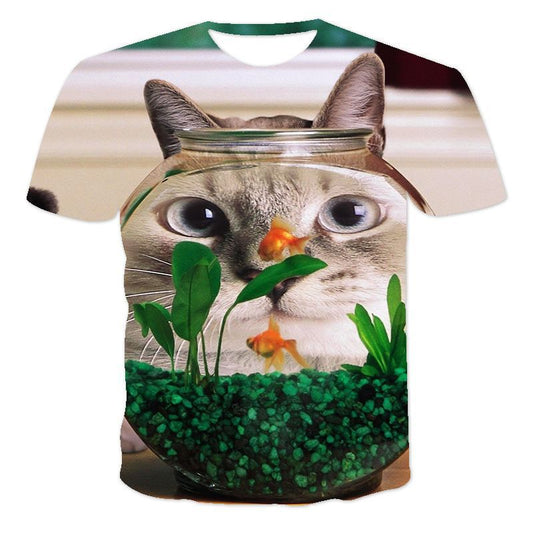 Camiseta Oversized Kawaii Gato para Hombre y Mujer - Verano Cómodo