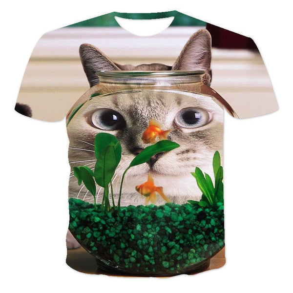 Camiseta Oversized Kawaii Gato para Hombre y Mujer - Verano Cómodo