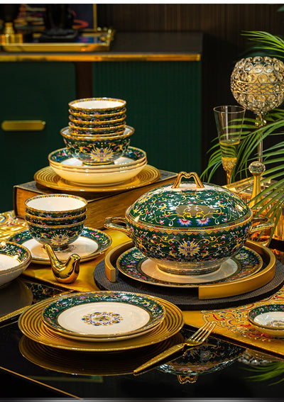 Juego de Vajilla de Porcelana Esmaltada Estilo Hogar - Image 21