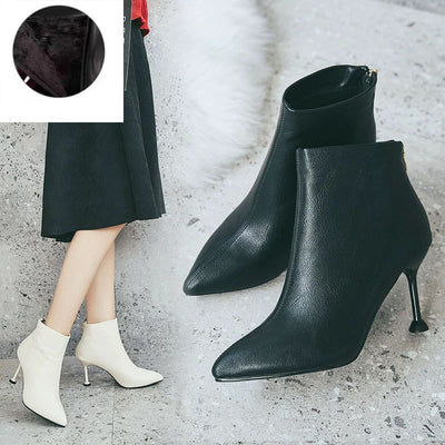 Botas Cortas de Tacón Stiletto para Invierno - Elegancia y Comodidad - Image 2