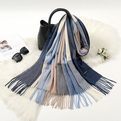 Bufanda de Invierno Bicolor en Cashmere Suave y Cálida - Image 3