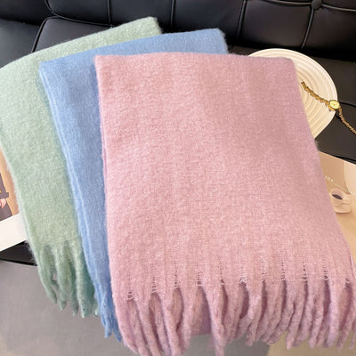 Chal Térmico de Mohair - Bufanda Gruesa para Invierno Colores Sólidos - Image 39