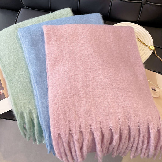 Chal Térmico de Mohair - Bufanda Gruesa para Invierno Colores Sólidos - Image 39