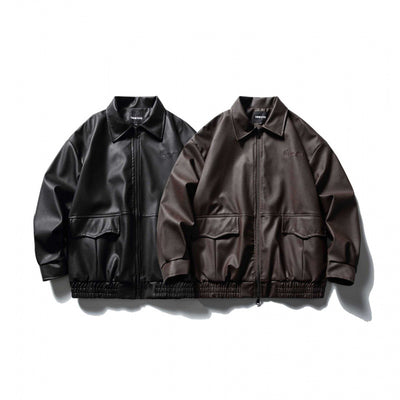 Chaqueta de Cuero para Motociclista - Estilo Clásico Masculino