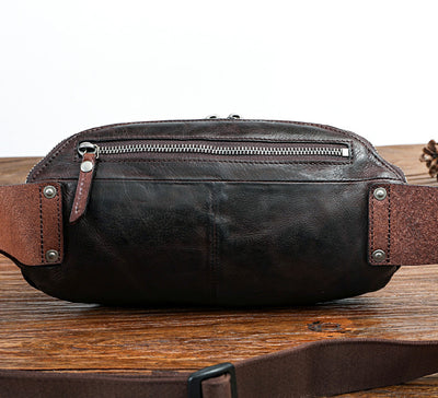 Bolso de Cuero Vintage para Hombre - Bandolera Pecho Efecto Envejecido - Image 9