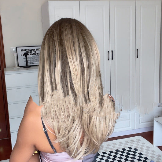 Peluca Rubia Mechas Voluminosas Largo Medio Liso para Mujer - Image 5