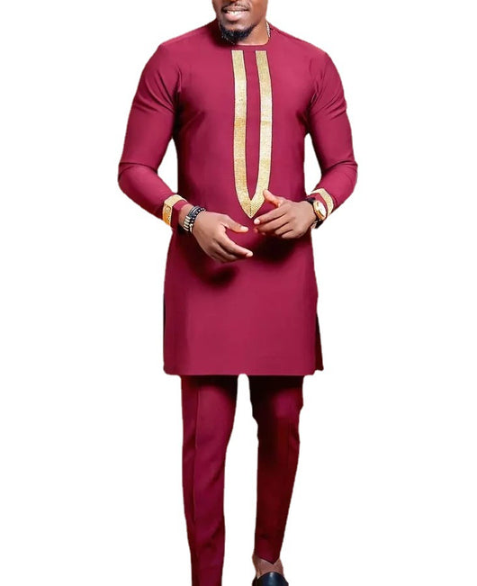 Camisa Étnica Africana Bordada Manga Larga para Hombre - Image 10