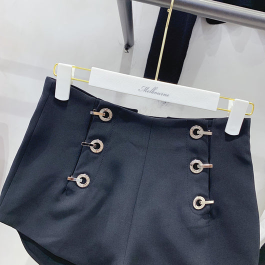 Shorts de Cintura Alta Doble Botonadura - Estilo Elegante y Sofisticado - Image 5