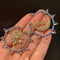 Aretes de Temperamento con Diamantes, Circonitas y Lunas Estrelladas