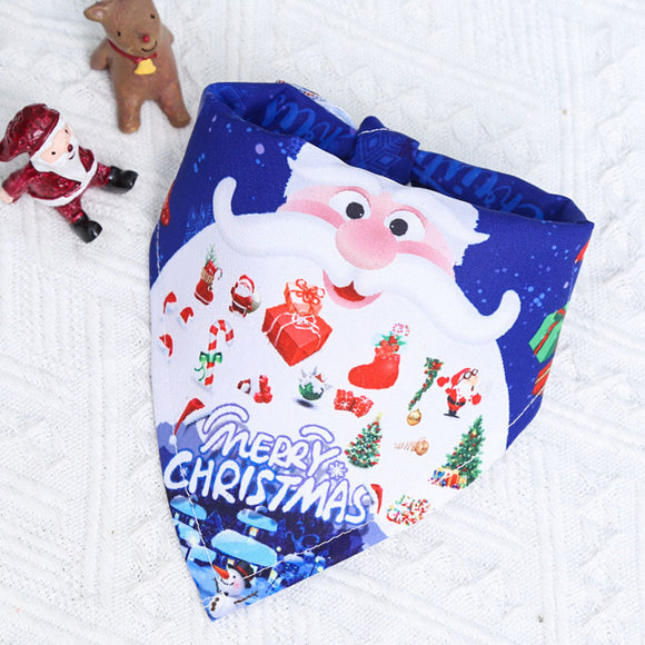 Vestido Navideño para Mascotas con Estampado de Algodón y Pañoleta Triangular