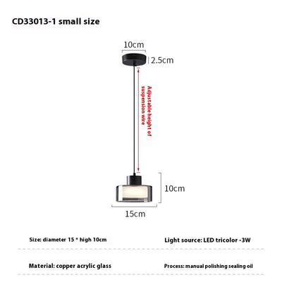 Lámpara de Techo Dormitorio Cobre Moderno Minimalista con Cristal - Image 6