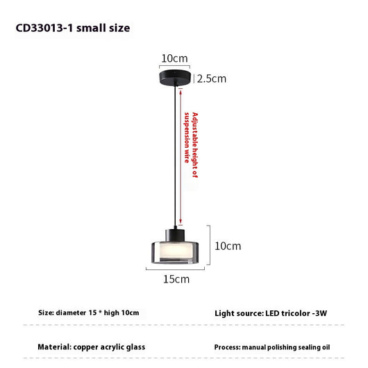 Lámpara de Techo Dormitorio Cobre Moderno Minimalista con Cristal - Image 6