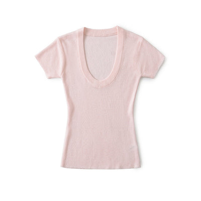 Blusa Ajustada de Lana Estilo Europeo - Cuello Redondo Liso y Elástico - Image 40