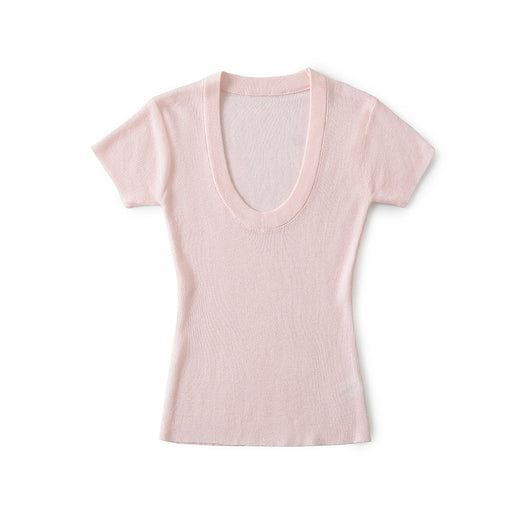 Blusa Ajustada de Lana Estilo Europeo - Cuello Redondo Liso y Elástico - Image 40