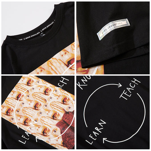 Playera Holgada Hip Hop con Estampado Cartoon para Parejas - Image 9