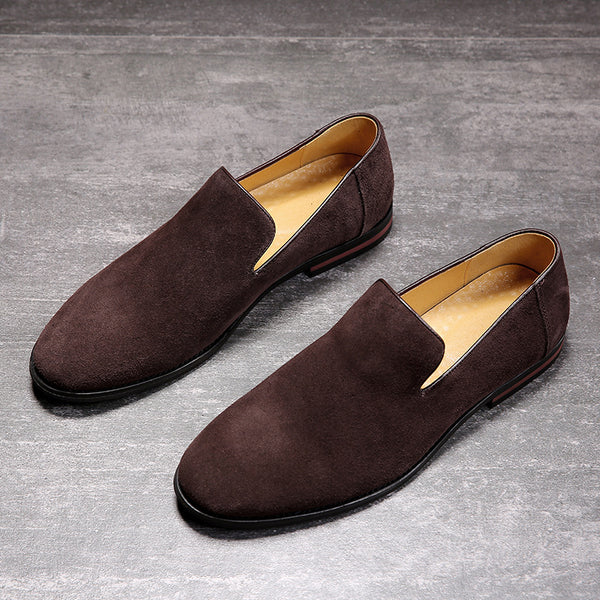 Zapatos de Ante para Hombre Punta Aguda Estilo Británico Versátil