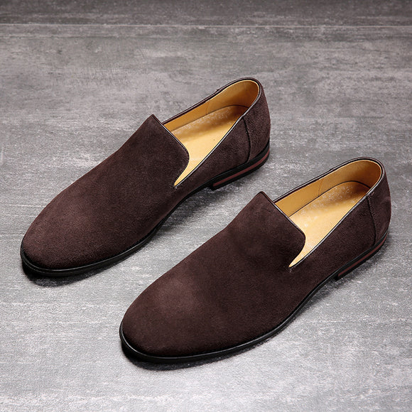 Zapatos de Ante para Hombre Punta Aguda Estilo Británico Versátil