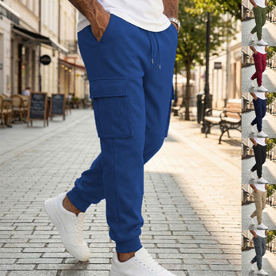 Pantalones de Trabajo Casual para Hombre con Múltiples Bolsillos y Cordón Ajustable