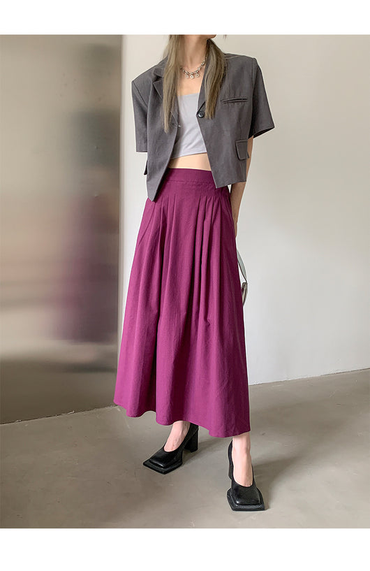 Falda A-línea Corta de Algodón y Lino - Corte Slim - Image 25