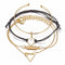 Creative Retro Simple Alloy Heart Shaped Geometric Bracelet 4-Piece Set 4pcs Set