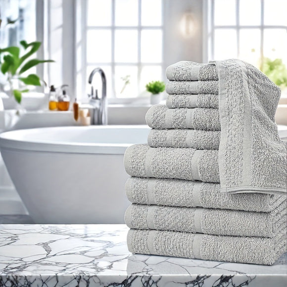 Juego de 10 Toallas de Baño 100% Algodón Absorbente Premium