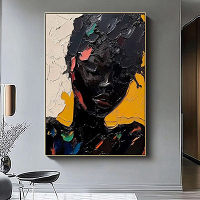 Cuadro Abstracto Mujer Africana - Arte Callejero Pintado a Mano sobre Lienzo - Image 4