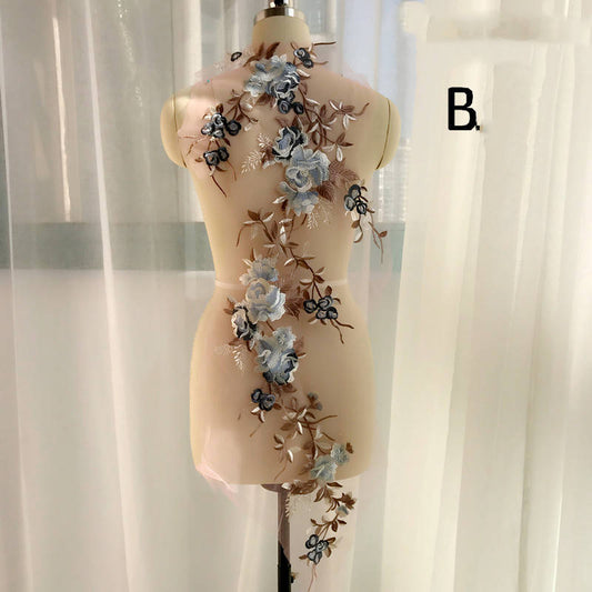 Vestido de Noche Infantil con Encaje Bordado Multicolor