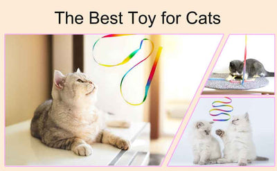 Varita Interactiva Arcoíris para Gatos - Juguete Teaser con Cintas de Colores - Image 14