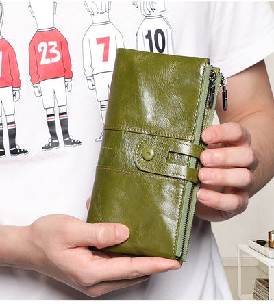 Cartera Larga de Cuero para Mujer Estilo Retro con Protección RFID - Image 23