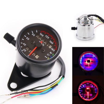 Odómetro Digital Bidireccional 12V con Retroiluminación LED para Motocicleta