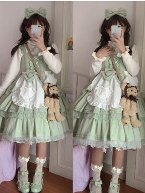 Vestido Lolita JSK Tirantes Colores Sólidos Estilo Sweet Hot Girl - Image 3