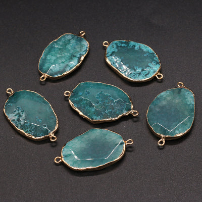 Conectores de Ónice Dragón Irregular Chapados en Oro - Diseño Natural Artesanal - Image 4