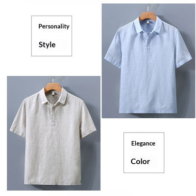 Camisa de Lino Puro para Hombre con Cuello Italiano - Image 23