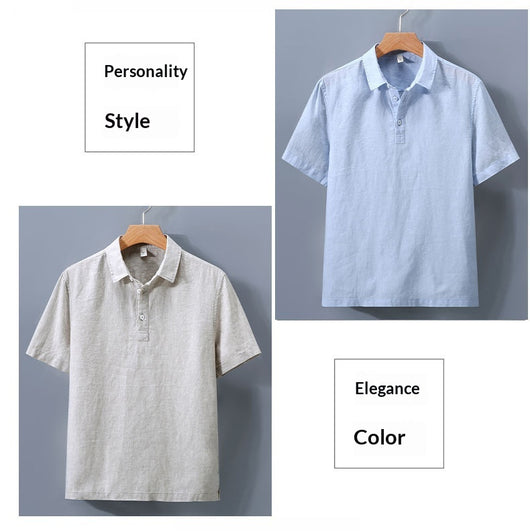 Camisa de Lino Puro para Hombre con Cuello Italiano - Image 23