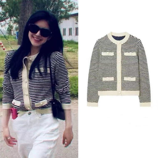 Cardigan Tejido a Rayas Estilo Retro - Suéter Holgado Coreano Tendencia - Image 2