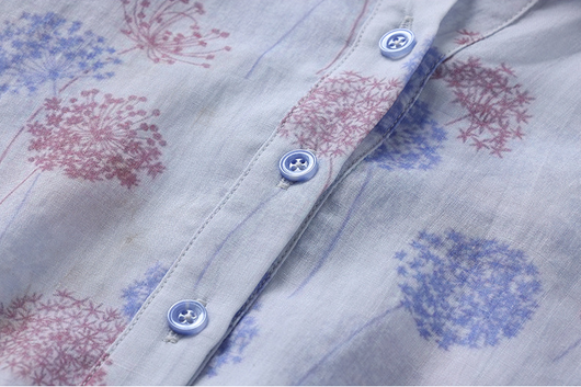 Blusa Estampada Suelta con Solapas - Largo Atrás, Corto Adelante - Image 9