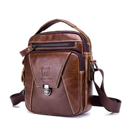 Bolsa Bandolera Retro de Cuero Genuino para Hombre