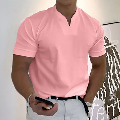 Playera Deportiva Manga Corta Hombre Talla Grande Algodón Elástico con Bolsillo - Image 34